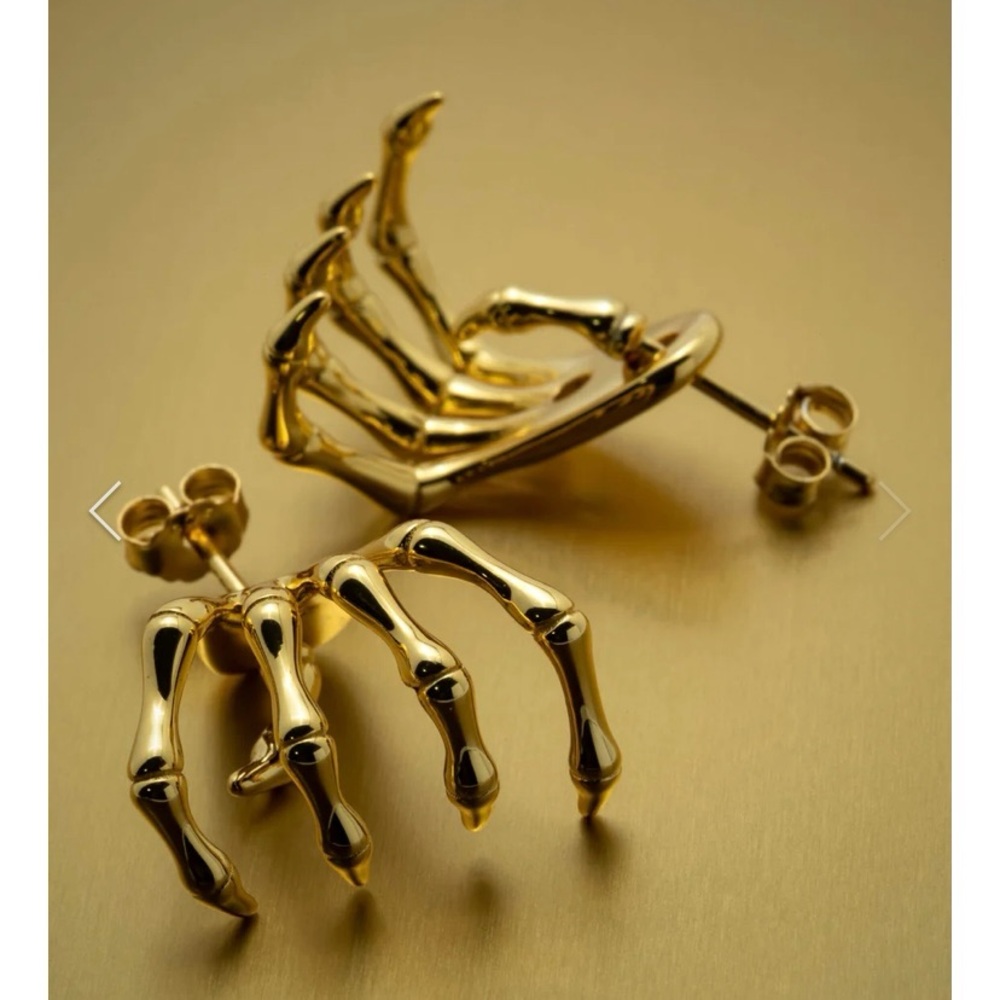 Skeleton Hand Ear Jacket Earrings